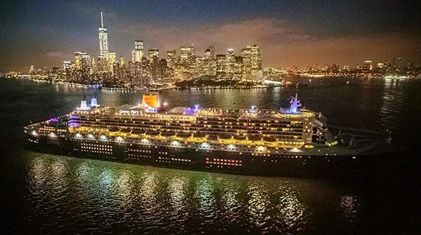 The Queen Mary II berthed in New York.