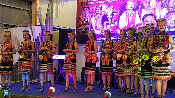 Dayak beauties participate in a local pageant.