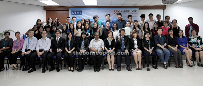 KDU College’s School of Pre-University Studies faculty with some of their high-achieving students.