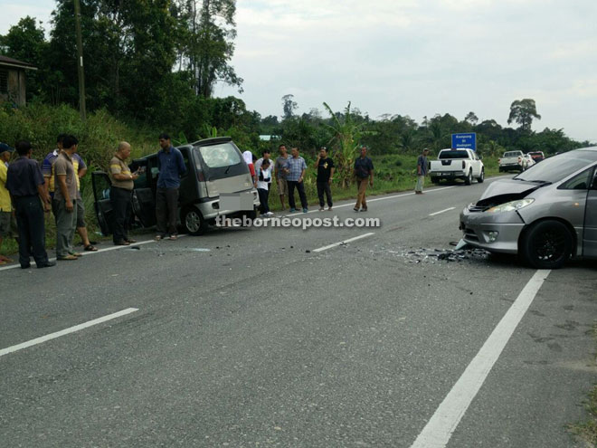 The two vehicles involved in the accident.