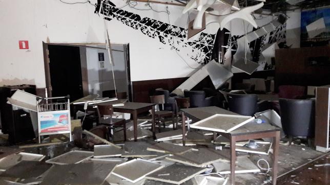 Damage is seen inside the departure terminal following the March 22, 2016 bombing at Zaventem Airport, in these undated photos made available to Reuters by the Belgian newspaper Het Nieuwsblad, in Brussels, Belgium, March 29, 2016. Het Nieuwsblad via REUTERS