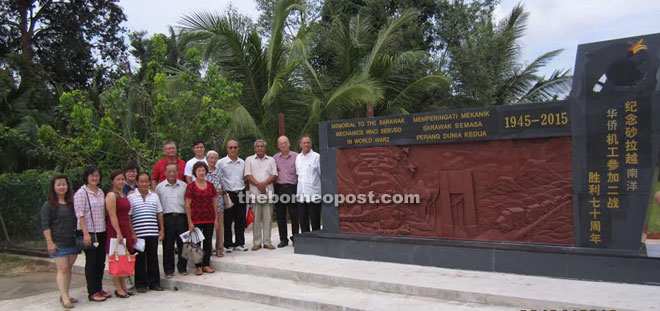 Family members of the late mechanics during their visit to the memorial.