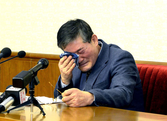 This file picture released from North Korea’s official Korean Central News Agency (KCNA) on March 25, 2016 shows Dong-Chul, as he addresses a news conference in Pyongyang. — AFP photo