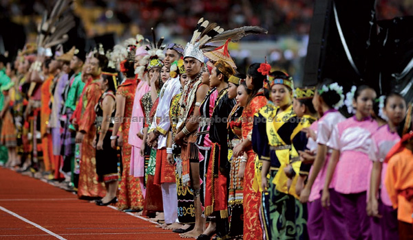 Performers in traditional costumes. — Bernama photo