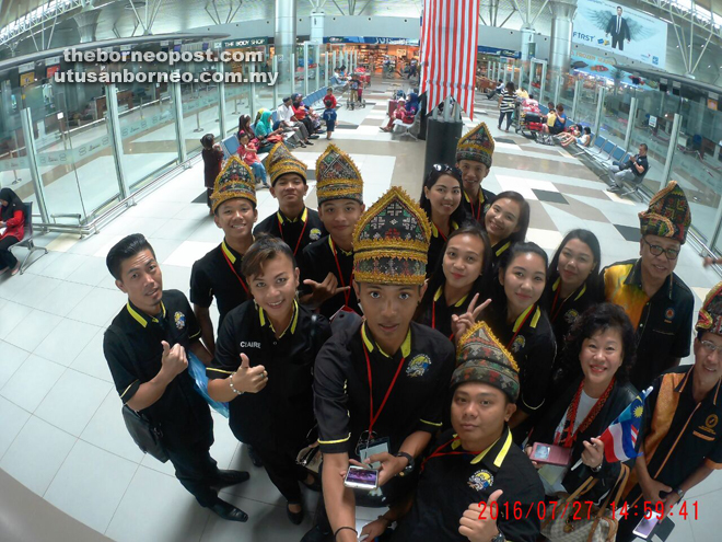 Chua (second right) and the delegation before boarding the flight to Taiwan yesterday.