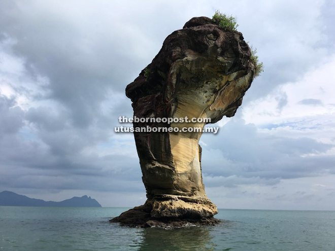 The iconic stone formation at Bako National Park. 