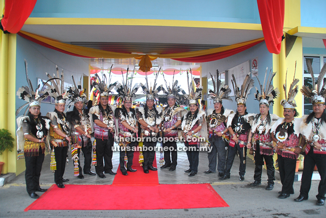 File photo of KGS members at the SejiwaSenada programme in Kapit last April. Jabang is fifth from left. 