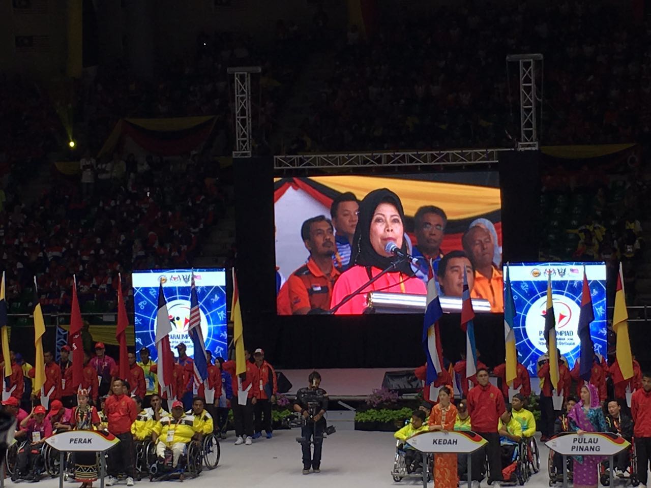 Fatimah during her speech at the opening ceremony.