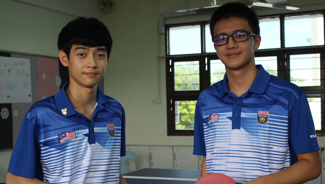 Ling (left) and Tsai will be competing at the prestigious 5th Asian School Table Tennis Championships 2016 in Singapore from today onwards.