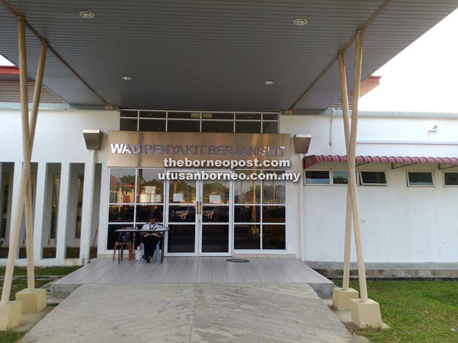 Photo shows the isolation ward at Miri Hospital.