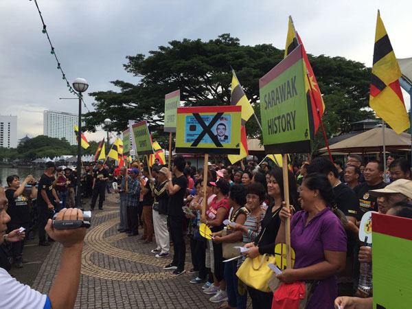 Peaceful gathering of S4S protesters along the Kuching Waterfront. — Photo courtesy of S4S