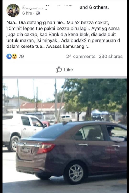 'Arab man' driving around asking for donations  Borneo 