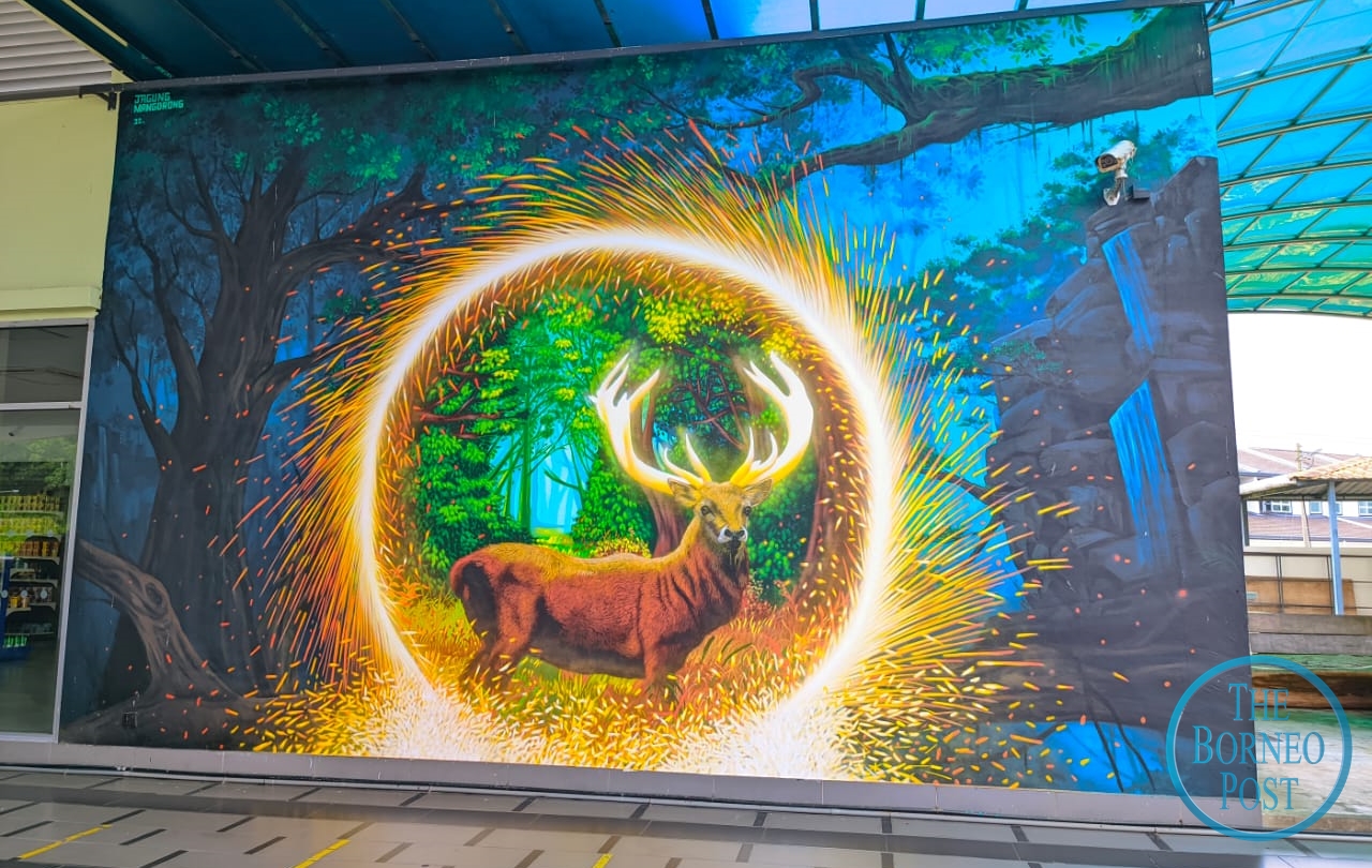 诗巫的壁画进入马来西亚加油站最大 3D 艺术品纪录